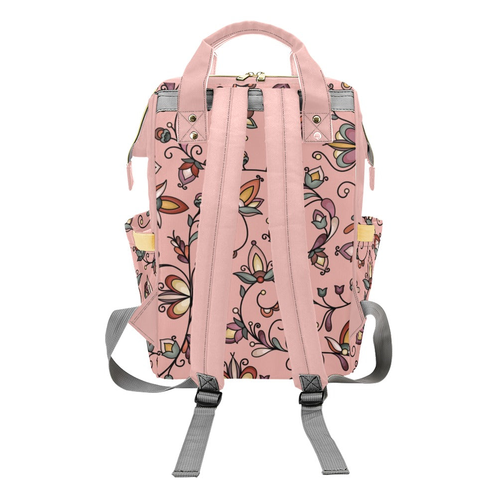 Burnt Sky Petals Peach Multi-Function Diaper Backpack/Diaper Bag