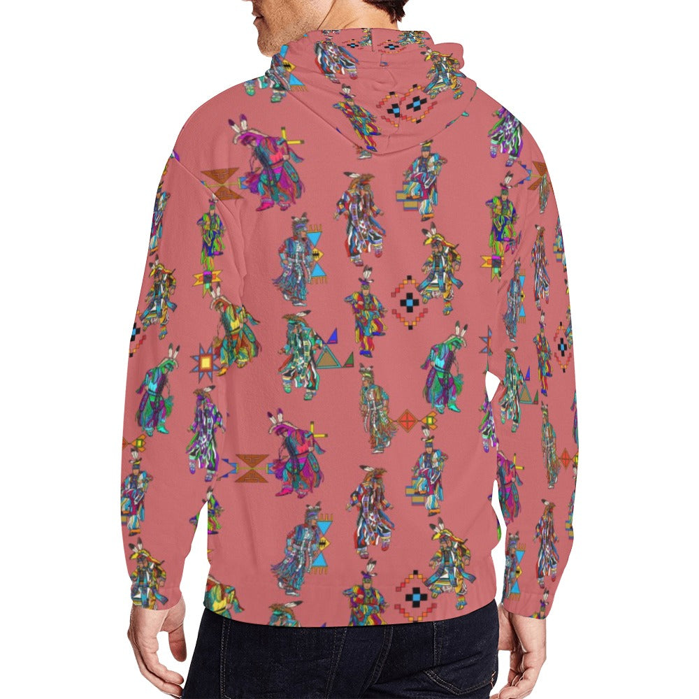 Men's Grass Dancers Terra Cotta Men's Zipper Hoodie