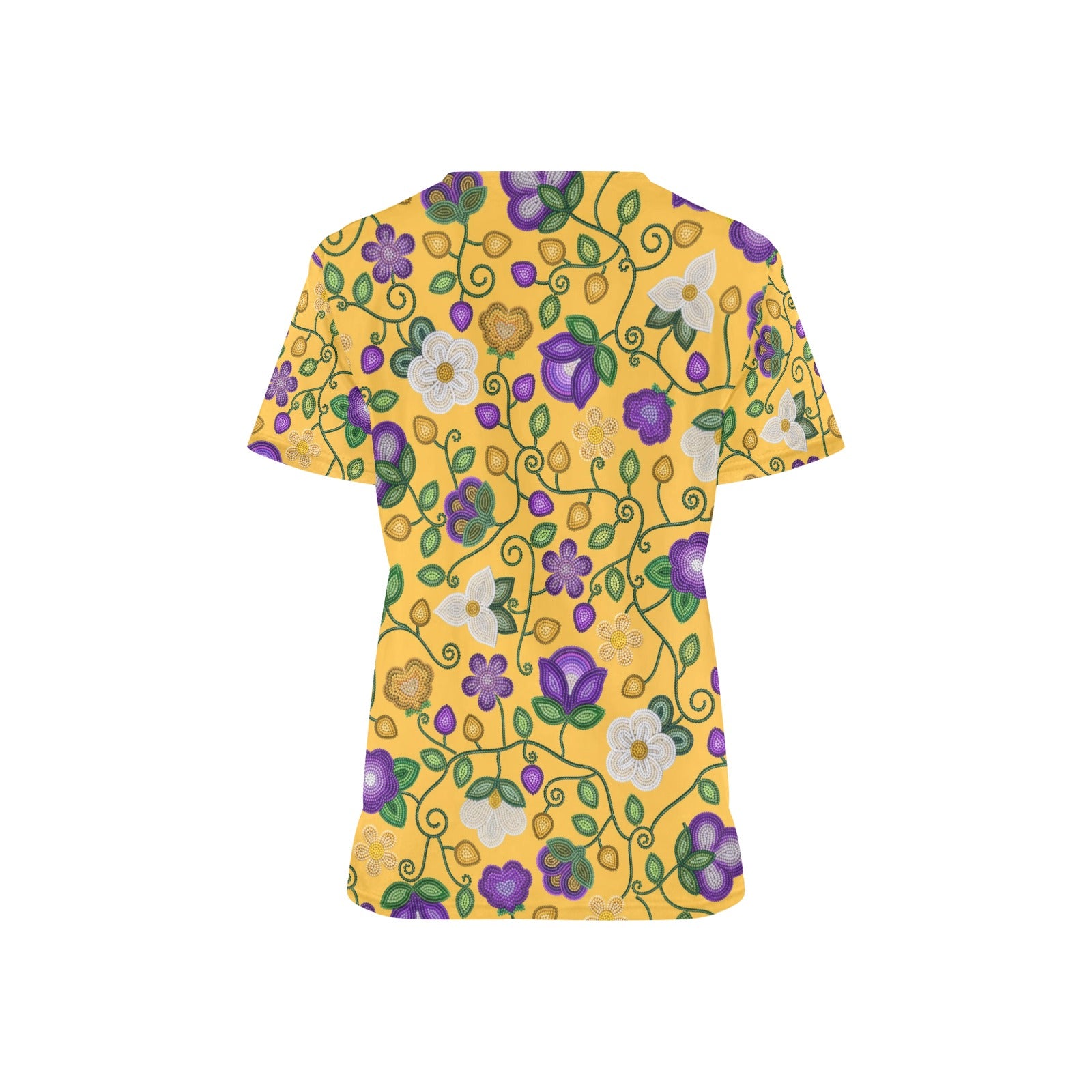 Midnight Moss Bloom Yellow Scrub Top