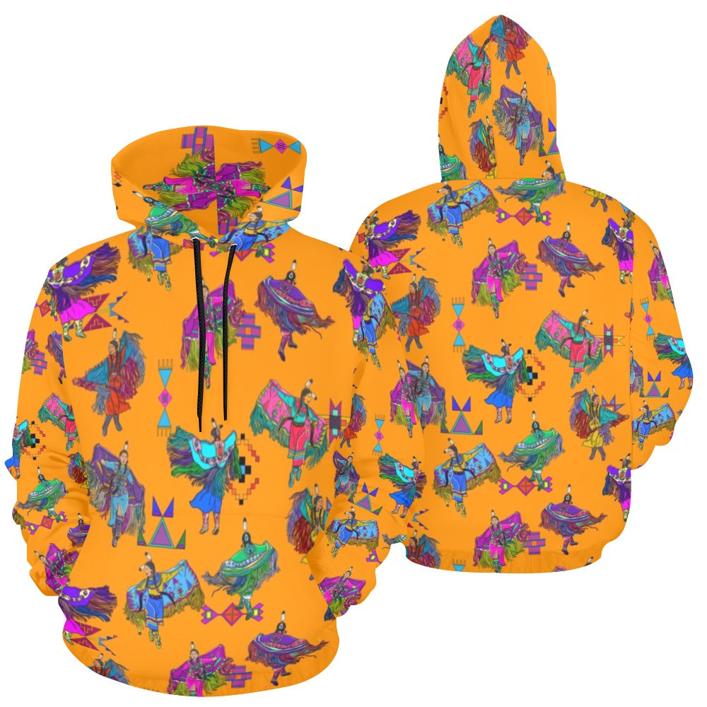 Women's Fancy Dancers Orange Hoodie for Women (USA Size)