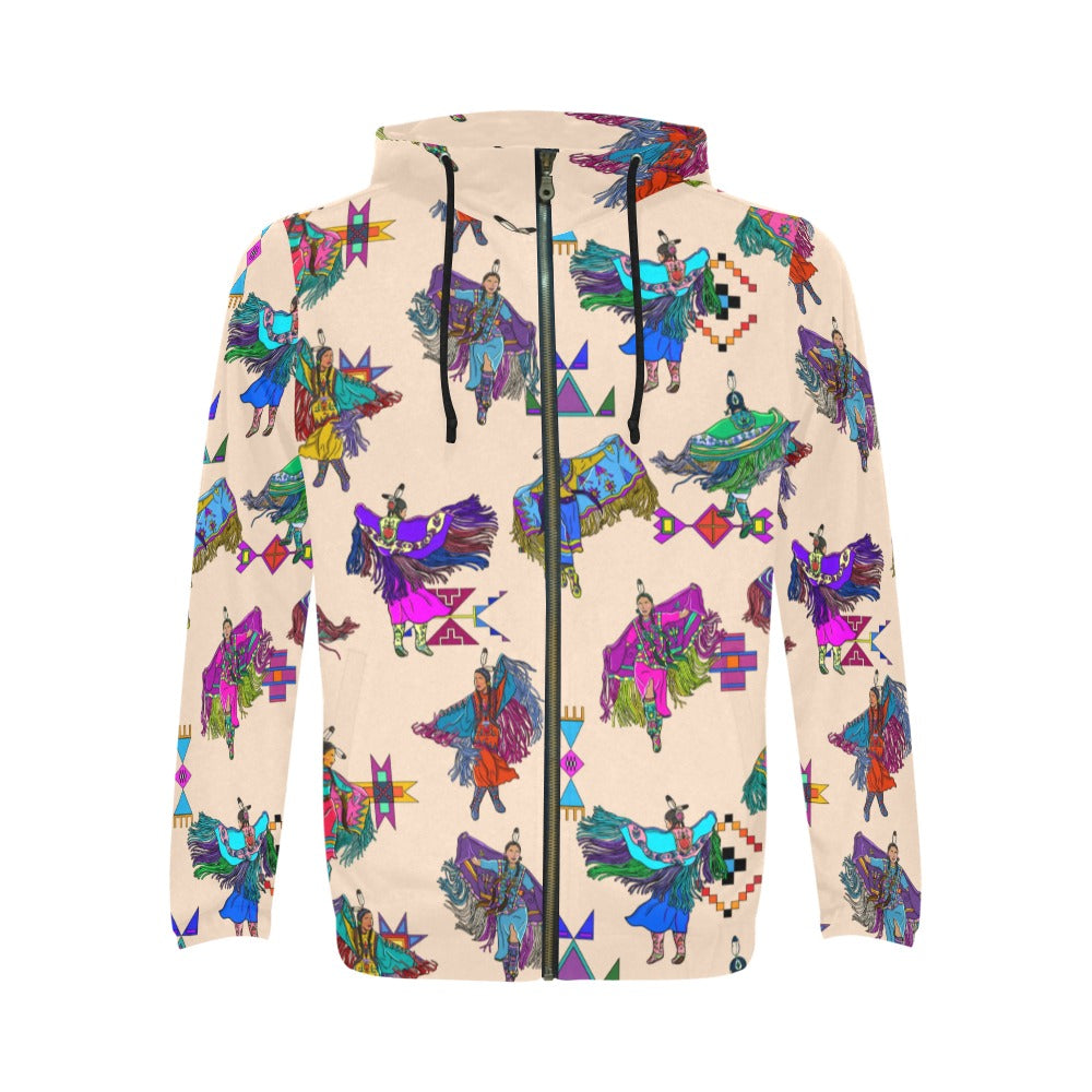 Women's Fancy Dancers Muslin Men's Zipper Hoodie