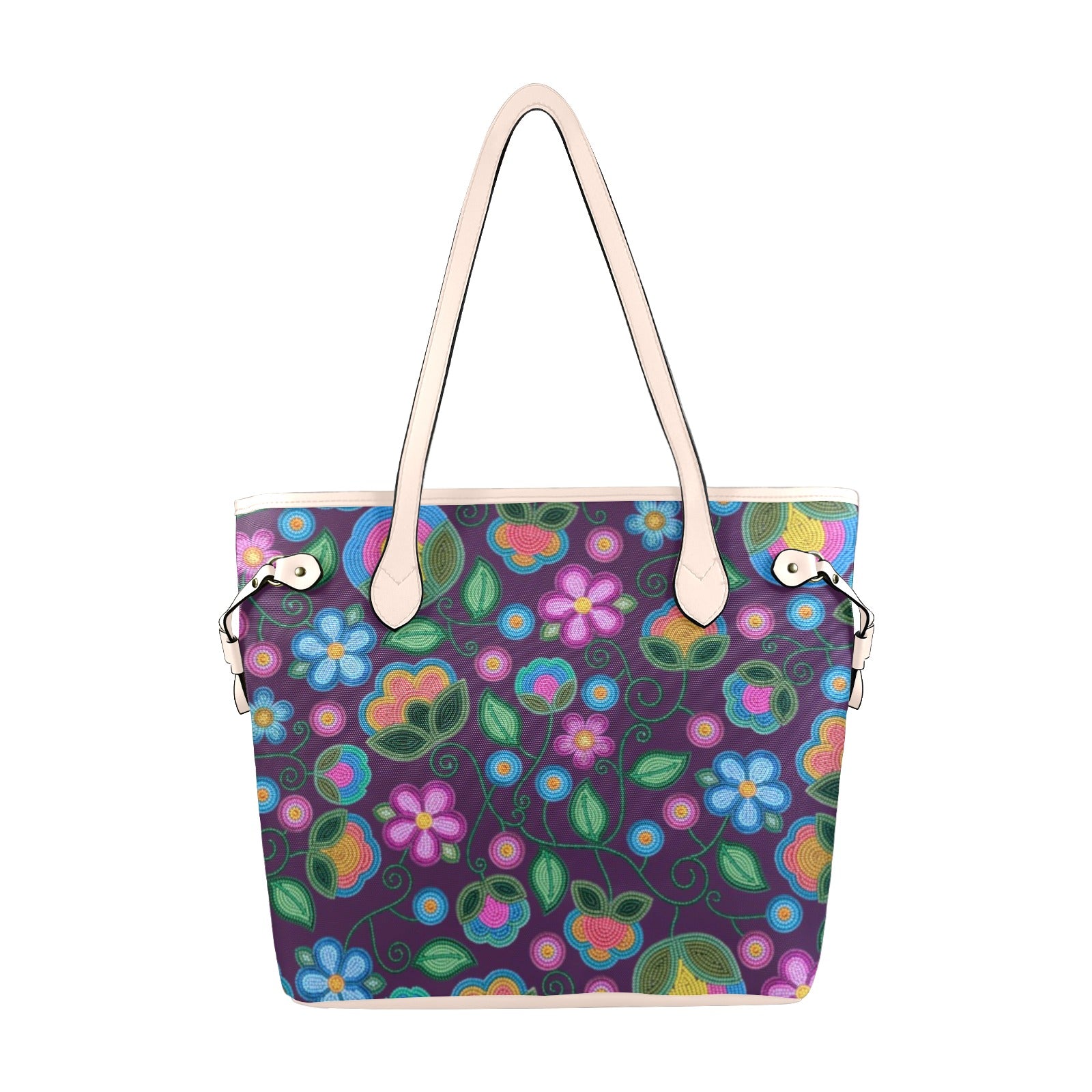Turquoise Sunbeam Violet Clover Canvas Tote Bag