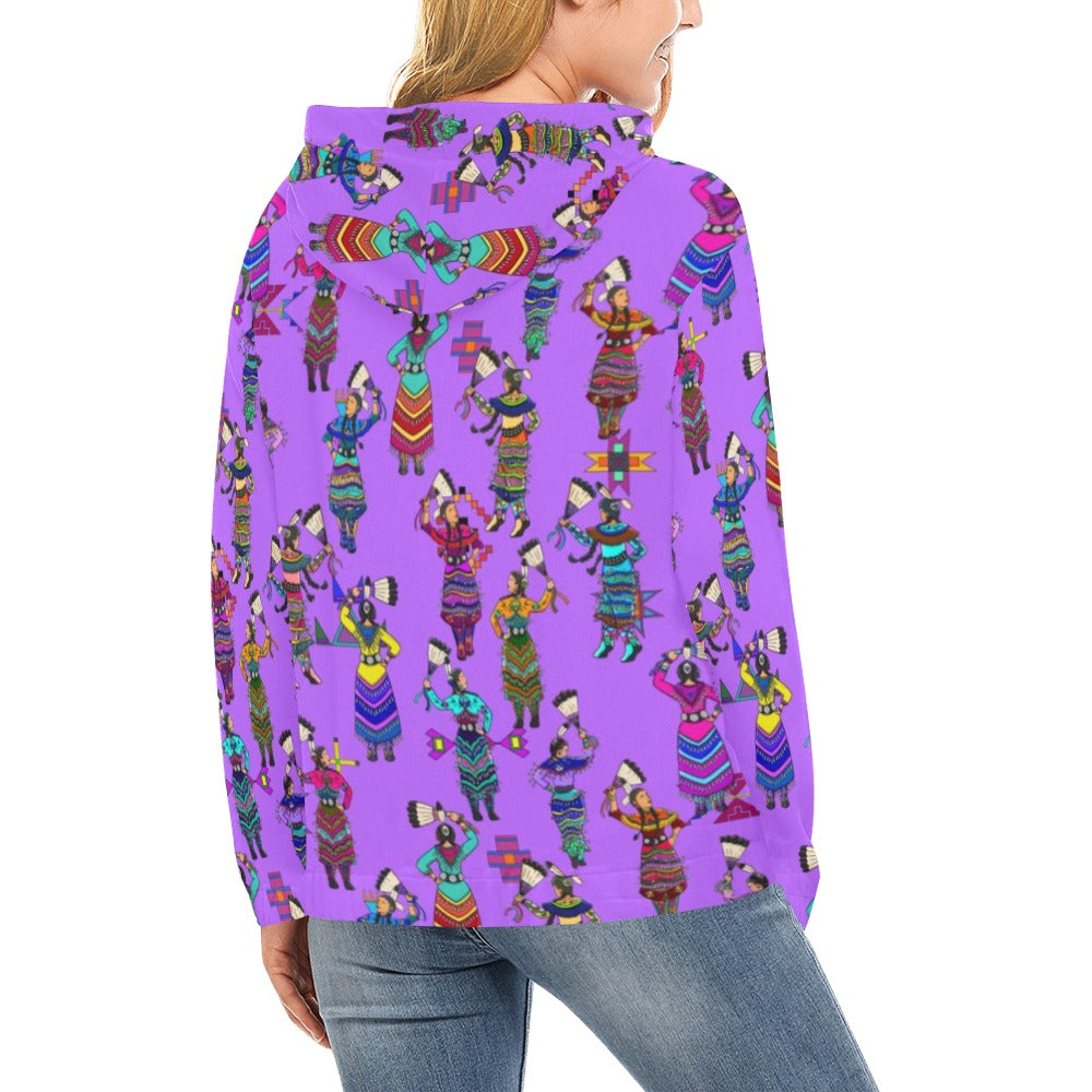 Women's Jingle Dancers Purple Hoodie for Women (USA Size)