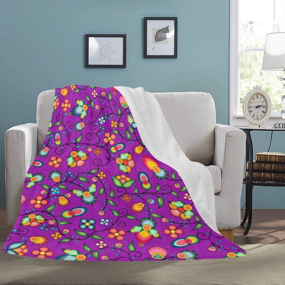 Floral Bounty Purple Ultra-Soft Micro Fleece Blanket 60"x80"