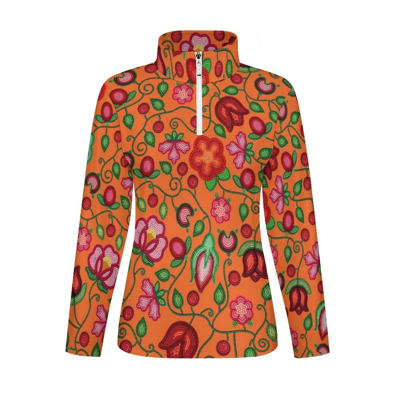 Rose Reverie Orange Long Sleeve Yoga Shirt