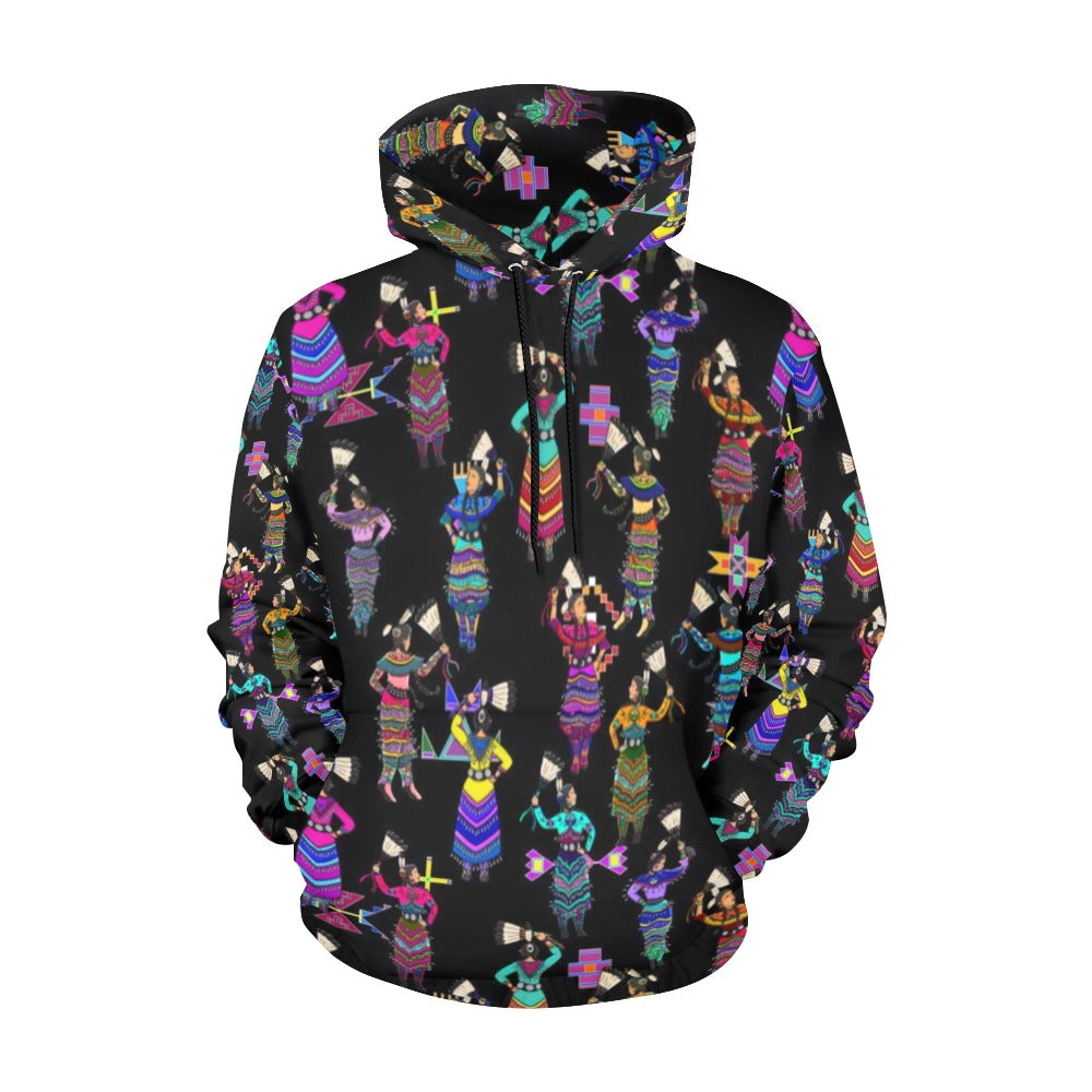 Women's Jingle Dancers Black Hoodie for Women (USA Size)