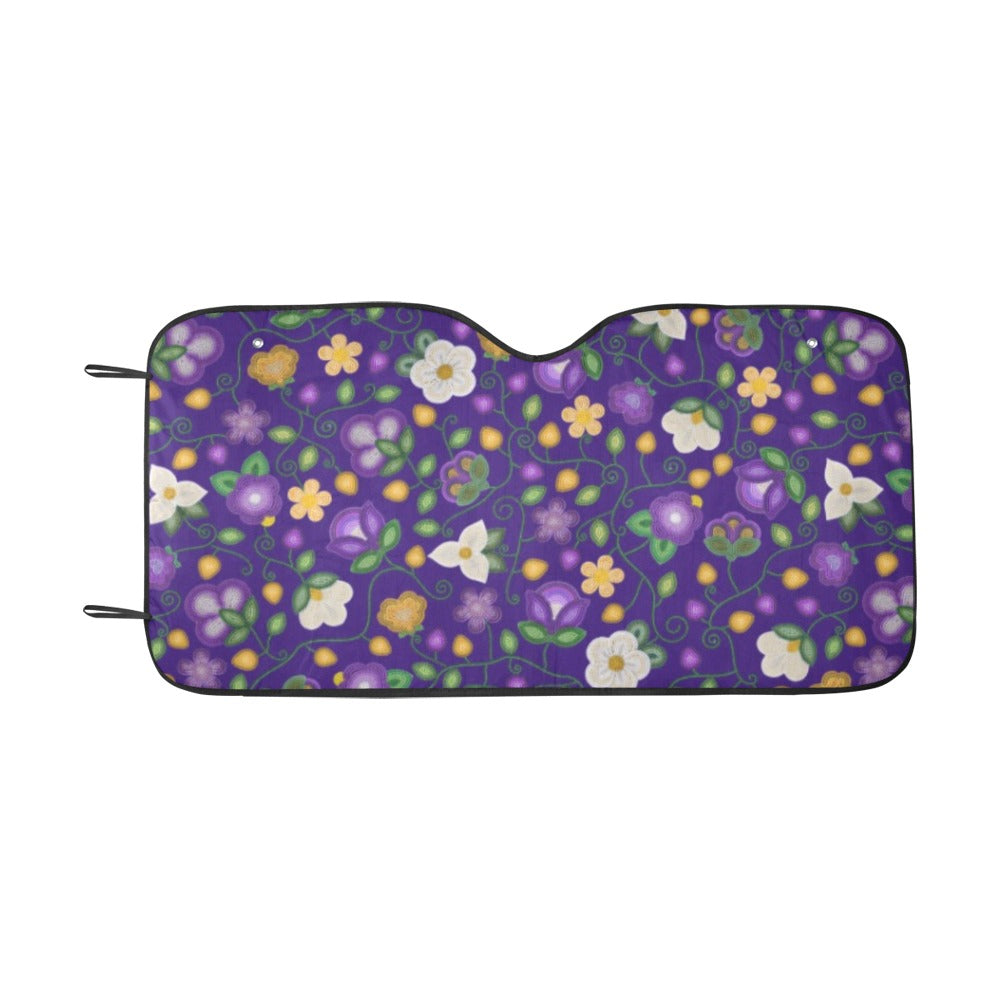 Midnight Moss Bloom Aubergine Car Sun Shade 55"x30"