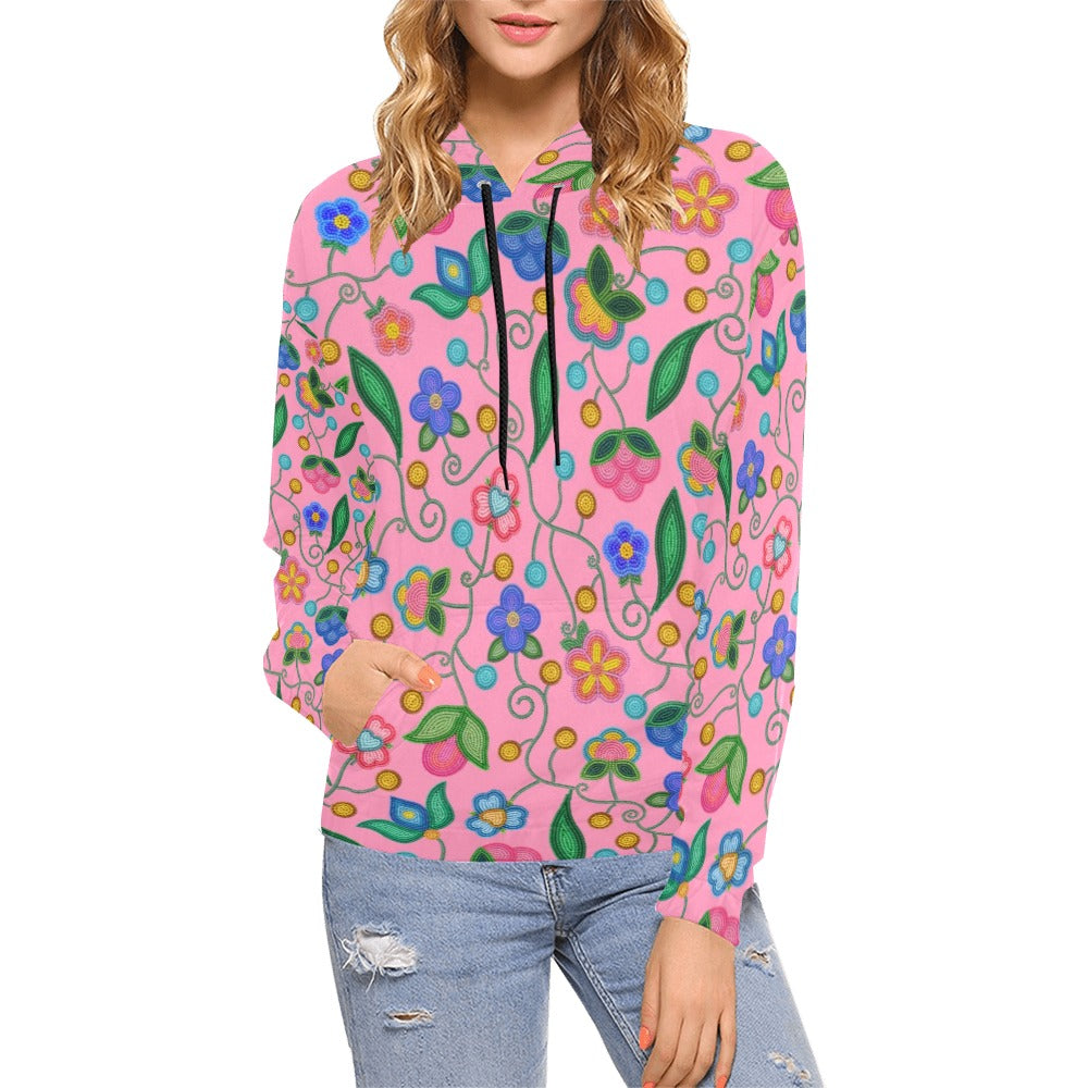 Skyberry Serenade Pink All Over Print Hoodie for Women (USA Size)