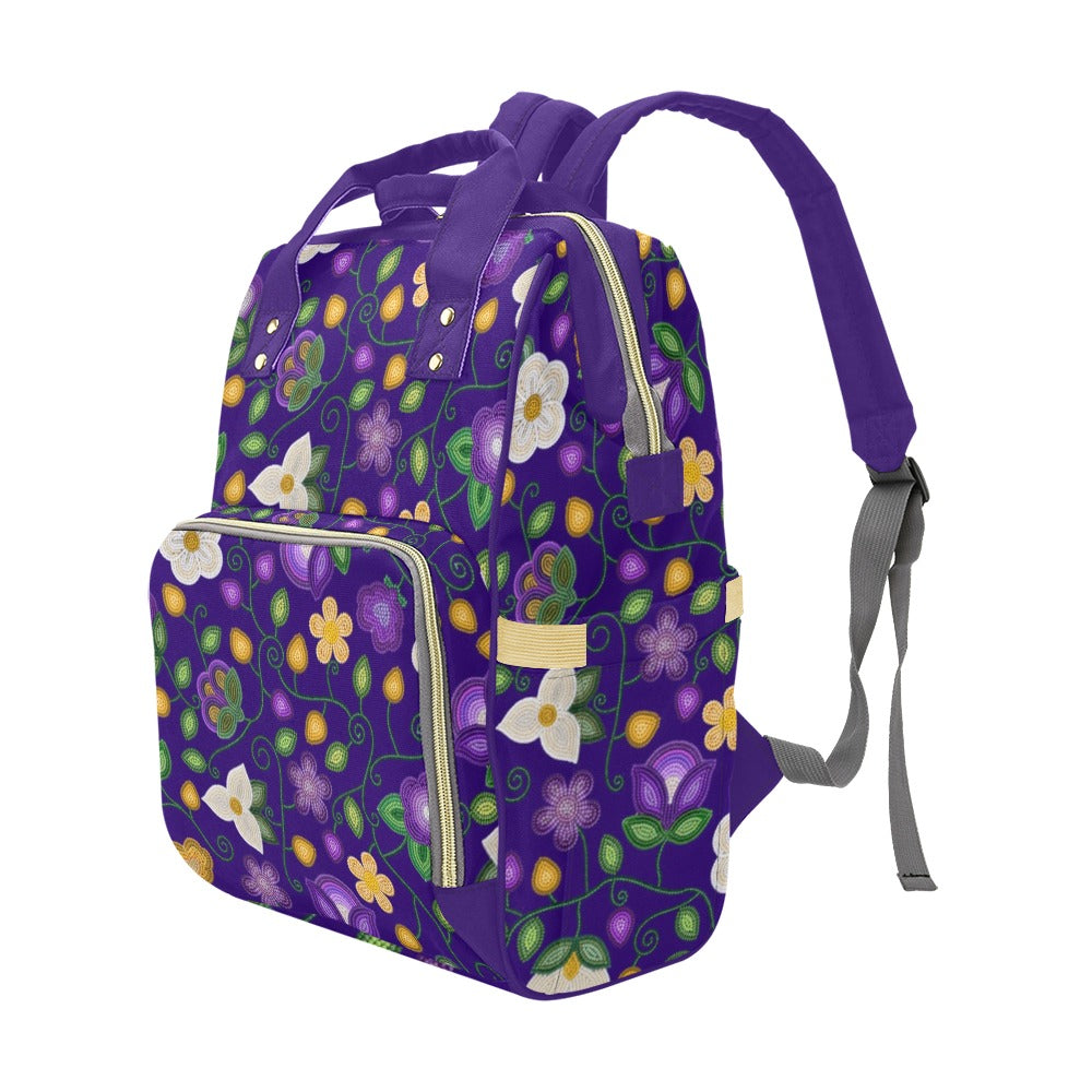 Midnight Moss Bloom Aubergine Multi-Function Diaper Backpack/Diaper Bag