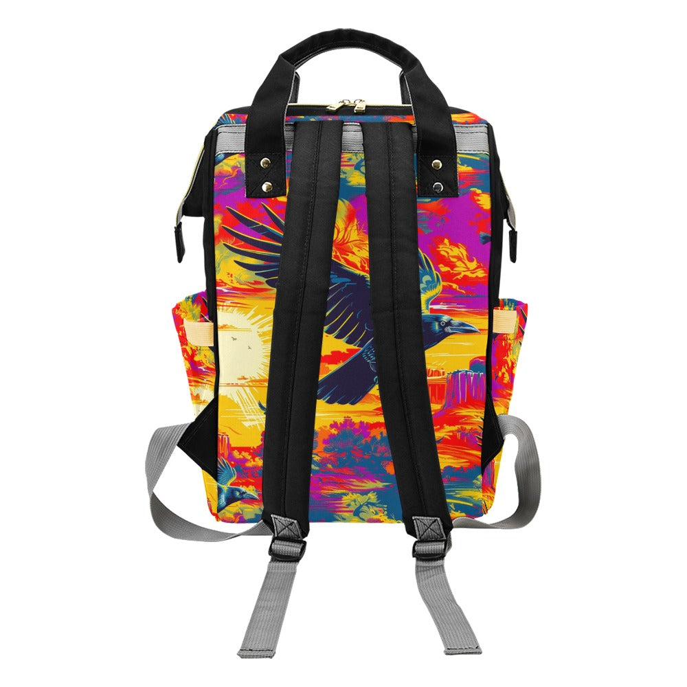 Crow Spreads His Wings Multi-Function Diaper Backpack/Diaper Bag