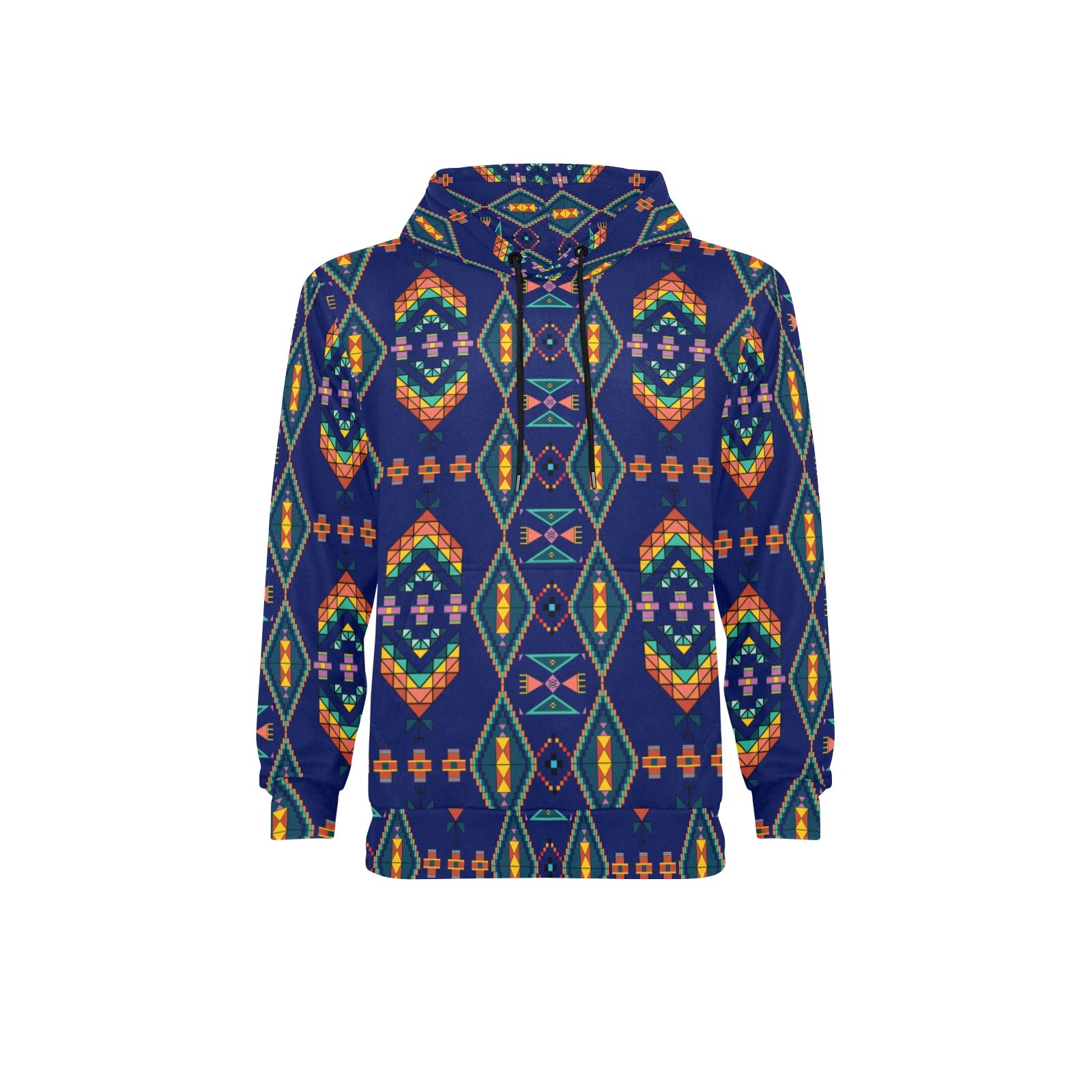 Travois Tipi Blue Men's Long Sleeve Fleece Hoodie