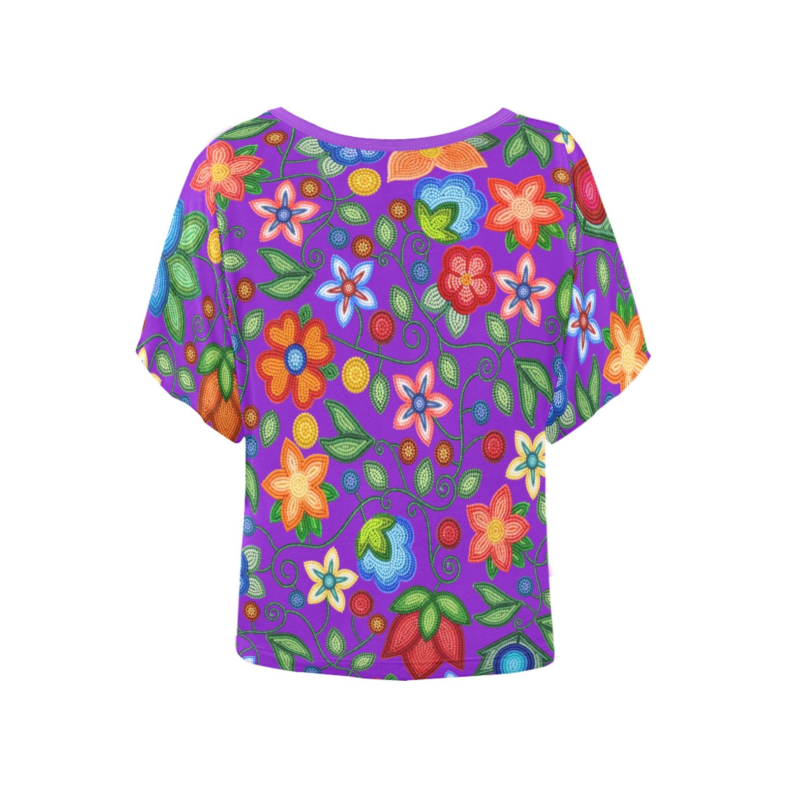 Morning Harmony Purple Women's Batwing-Sleeved Blouse T-shirt