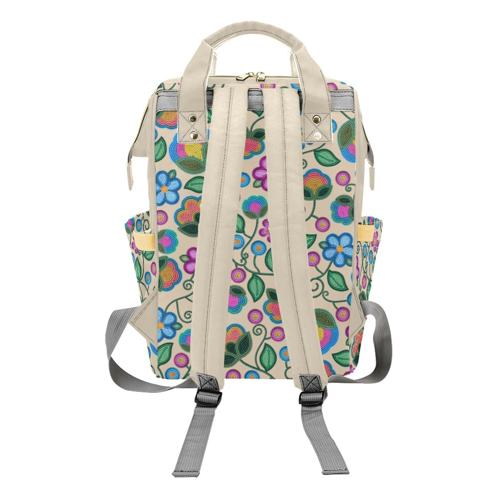Turquoise Sunbeam Cream Multi-Function Diaper Backpack/Diaper Bag