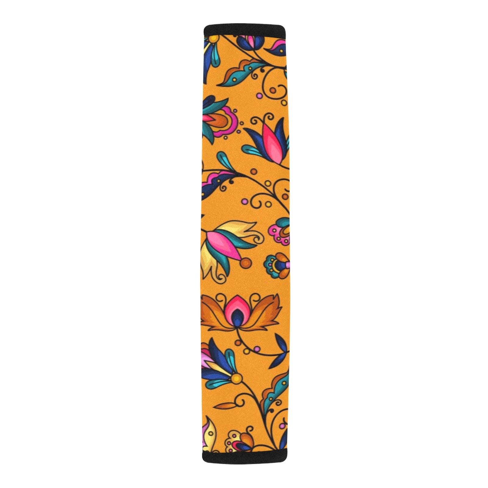 Copper Prairie Petals Orange Car Seat Belt Cover 7''x12.6'' (Pack of 2)