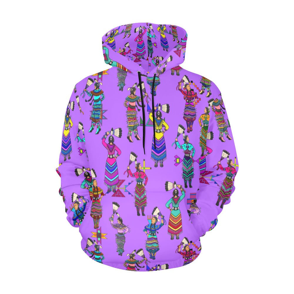 Women's Jingle Dancers Purple Hoodie for Men (USA Size)