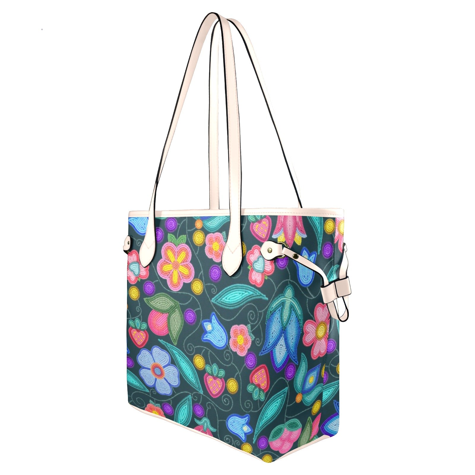 Sweet Offering Dark Teal Clover Canvas Tote Bag