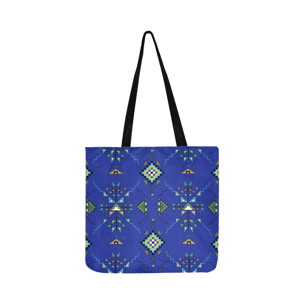 Bear Shield Dark Blue Reusable Shopping Bag (Two sides)