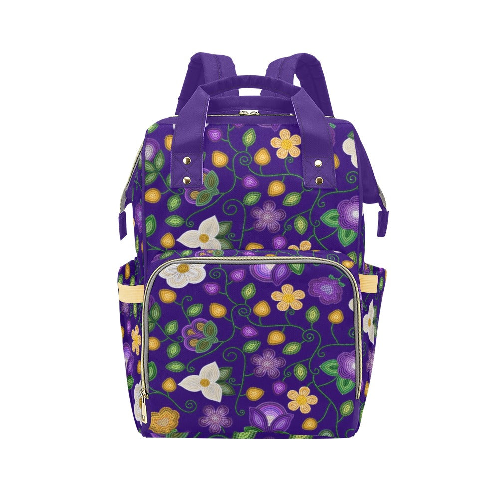 Midnight Moss Bloom Aubergine Multi-Function Diaper Backpack/Diaper Bag