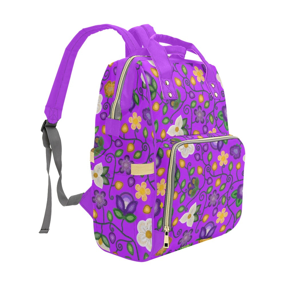 Midnight Moss Bloom Purple Multi-Function Diaper Backpack/Diaper Bag