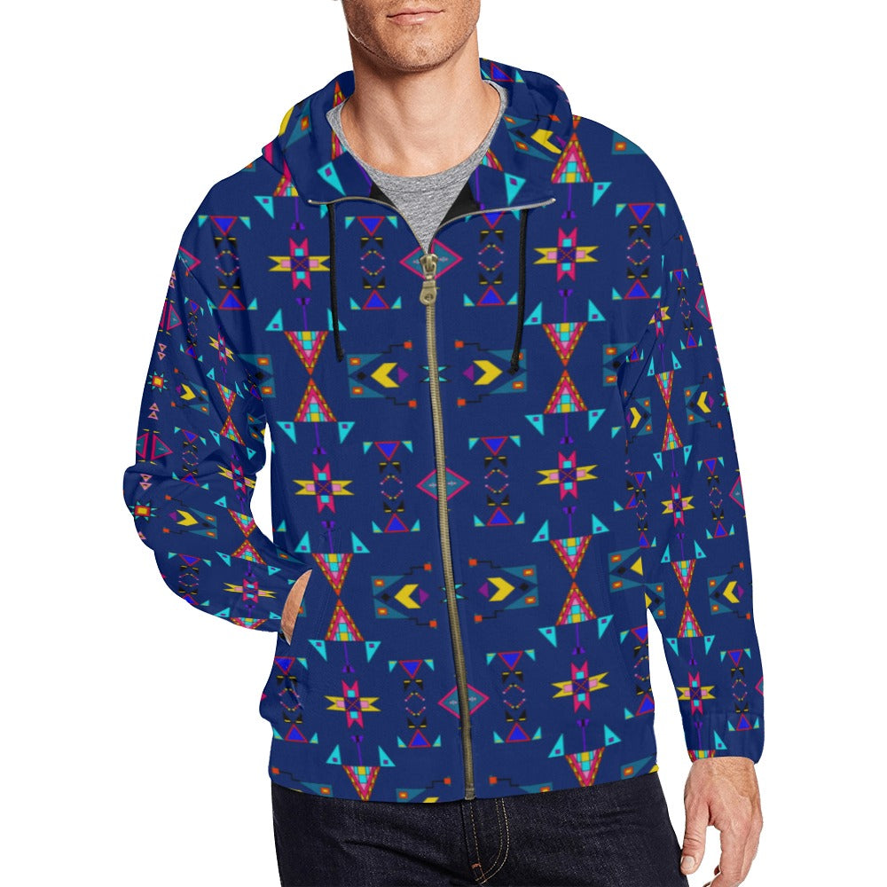 Enemy Territory Dark Navy Men's Zipper Hoodie