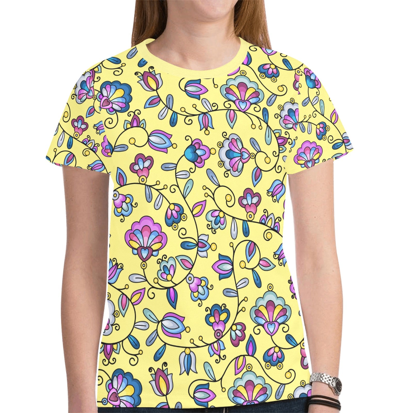 Autumn Bundle Blessing Yellow T-shirt for Women