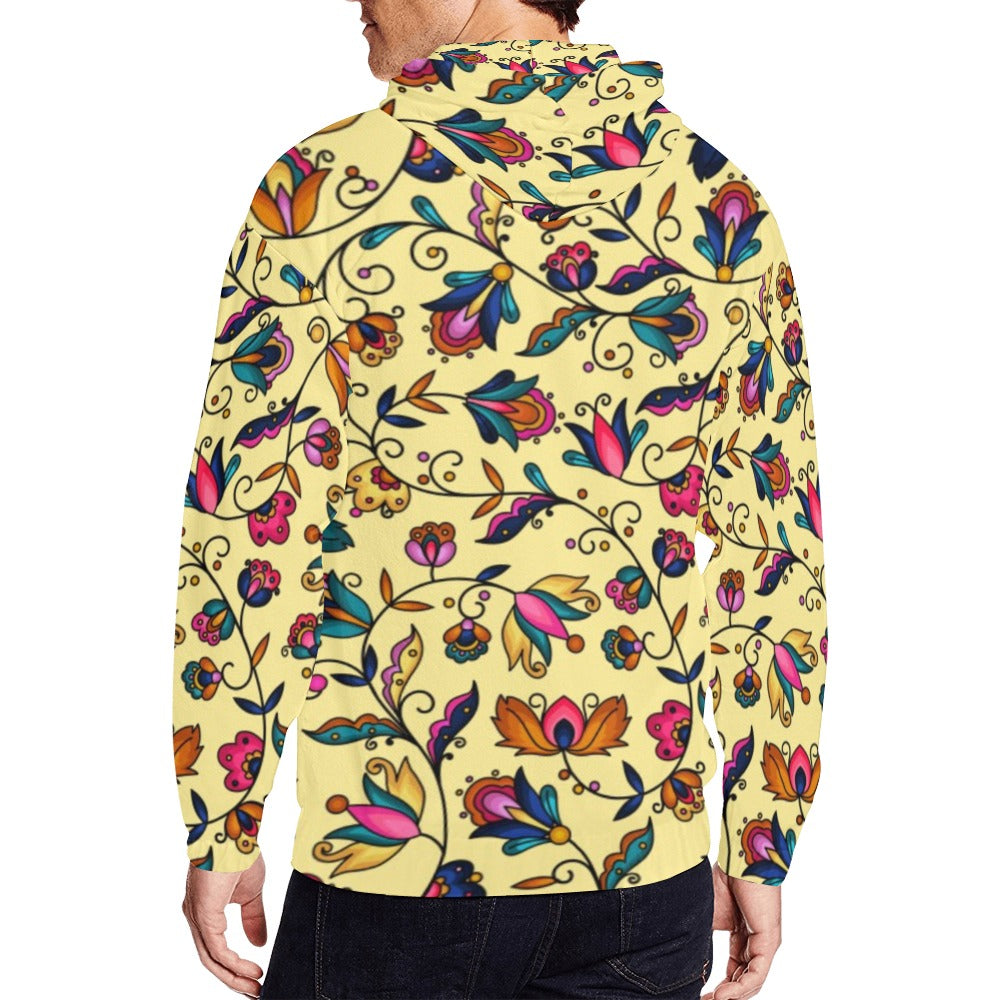 Copper Prairie Petals Yellow Men's Zipper Hoodie