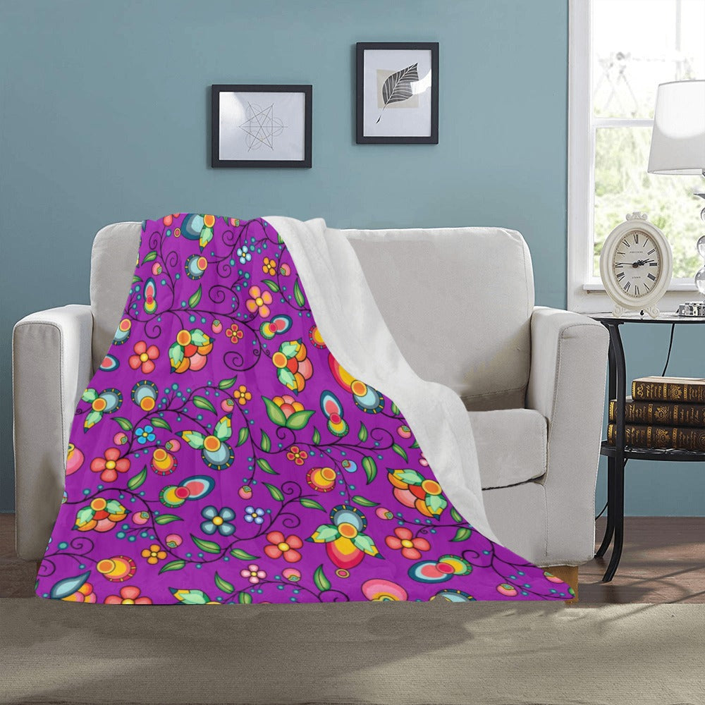 Floral Bounty Purple Ultra-Soft Micro Fleece Blanket 40"x50"