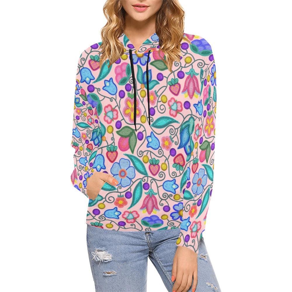 Sweet Offering Pink All Over Print Hoodie for Women (USA Size)