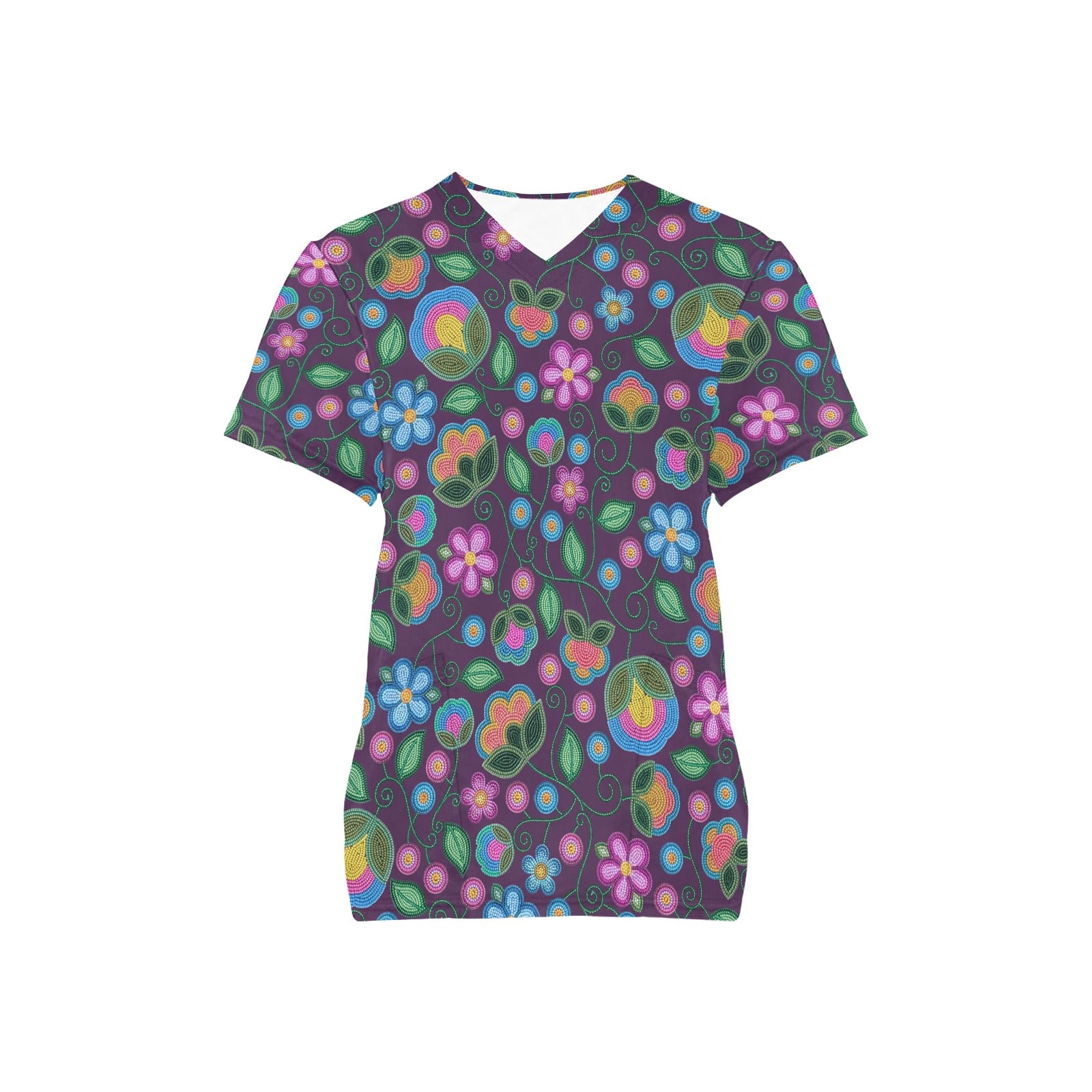 Turquoise Sunbeam Violet Scrub Top