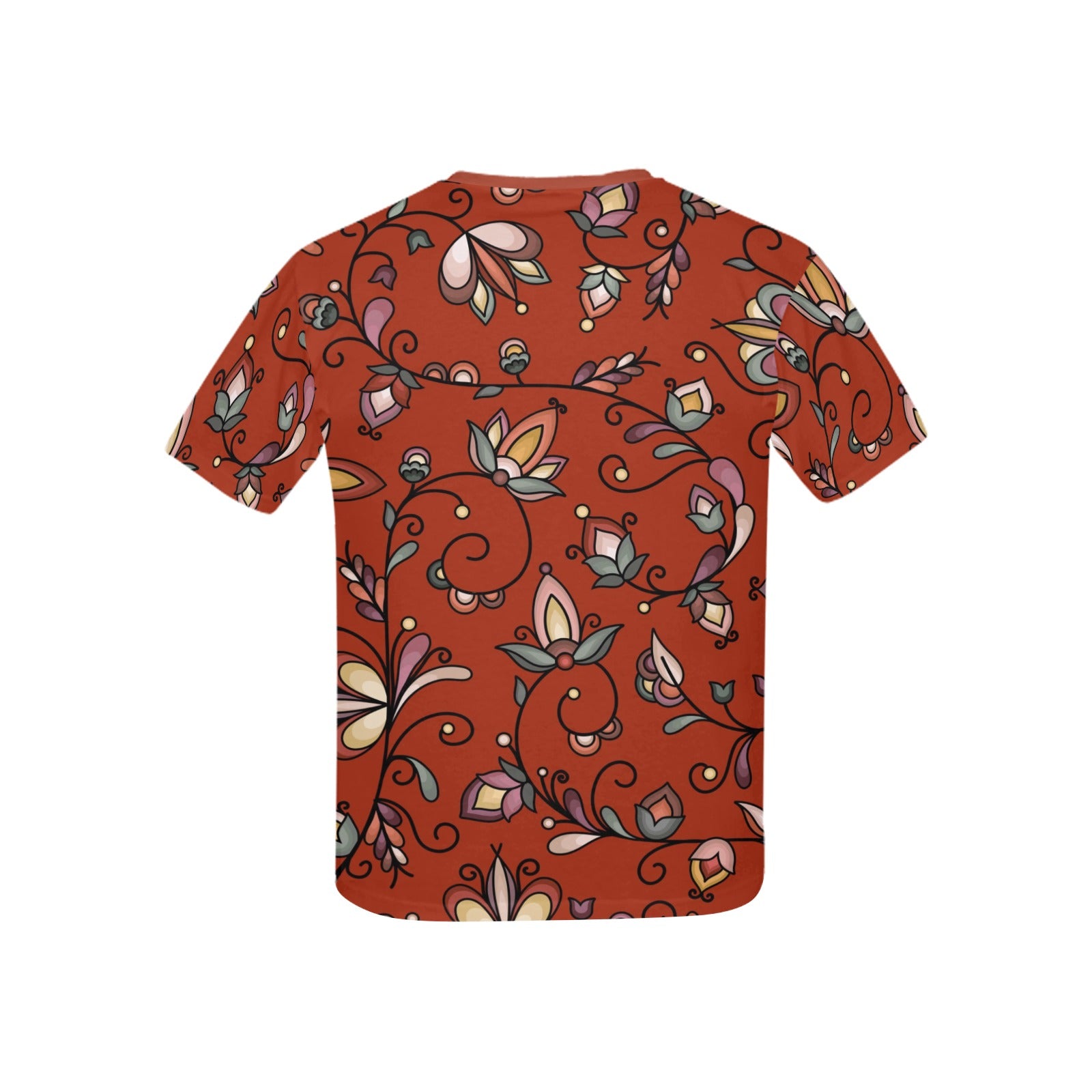 Burnt Sky Petals Red Kids' T-shirt (USA Size)