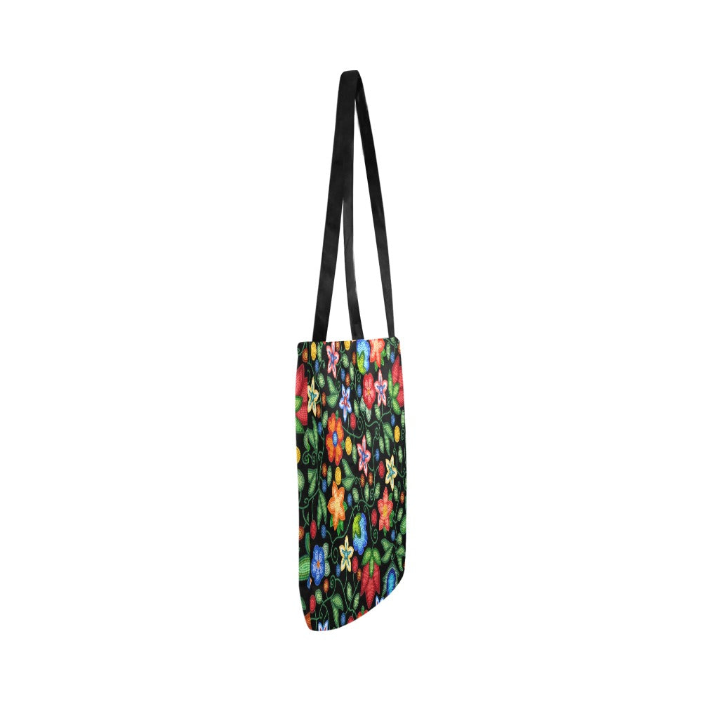 Morning Harmony Black Reusable Shopping Bag (Two sides)