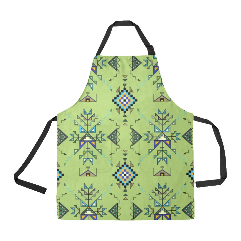 Bear Shield Green Apron
