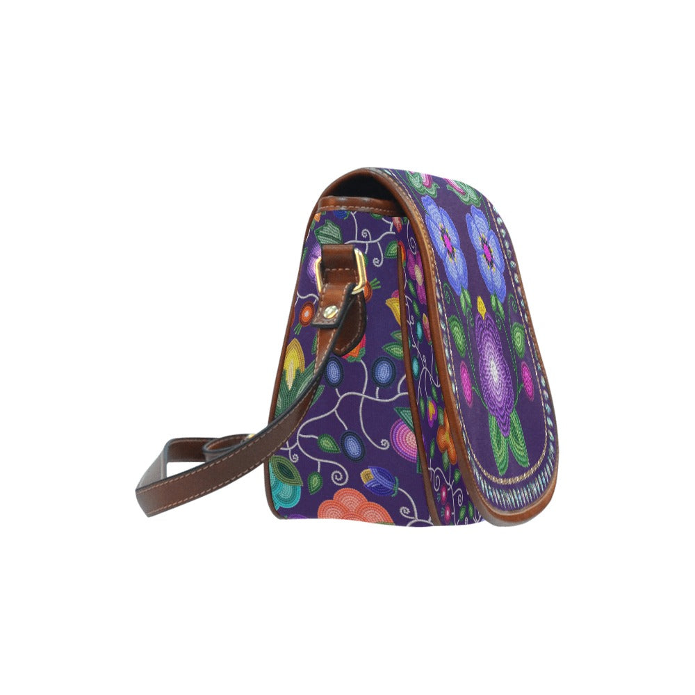 Beaded Offering Purple 1 Saddle Bag/Large