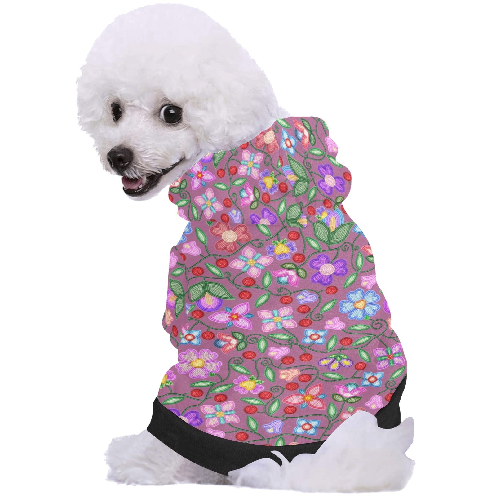 Petal Harmony Dusty Rose Pet Dog Hoodie