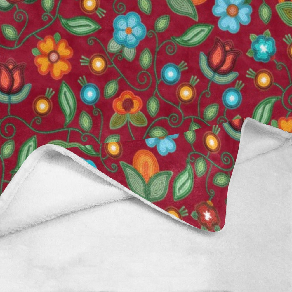 Prairie Fire Petals Red Ultra-Soft Micro Fleece Blanket 40"x50"