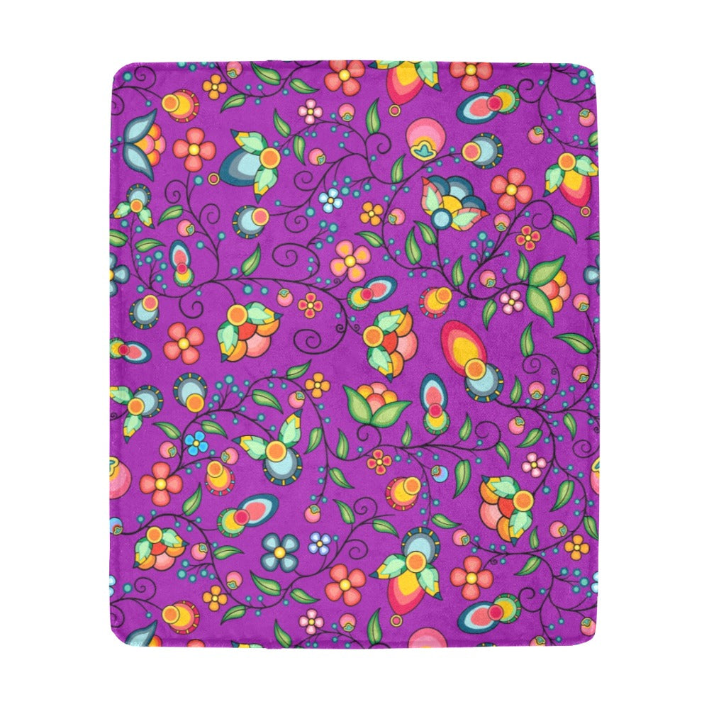 Floral Bounty Purple Ultra-Soft Micro Fleece Blanket 50"x60"