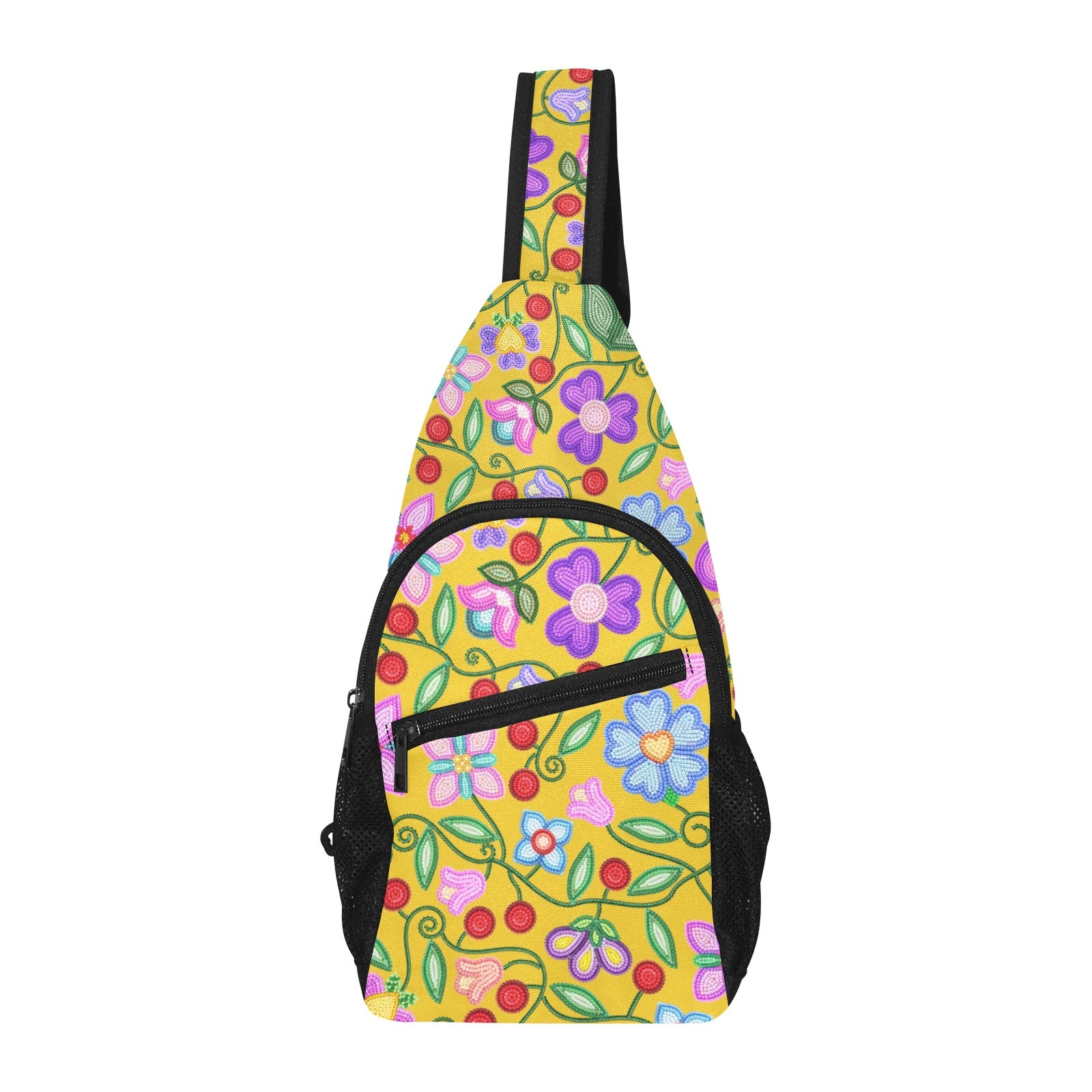 Petal Harmony Ochre Chest Bag