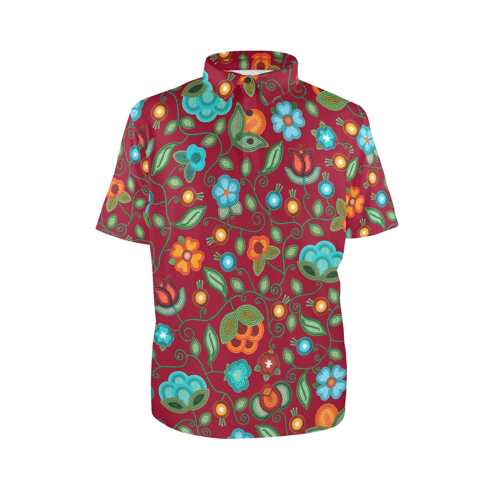 Prairie Fire Petals Red Polo Shirt