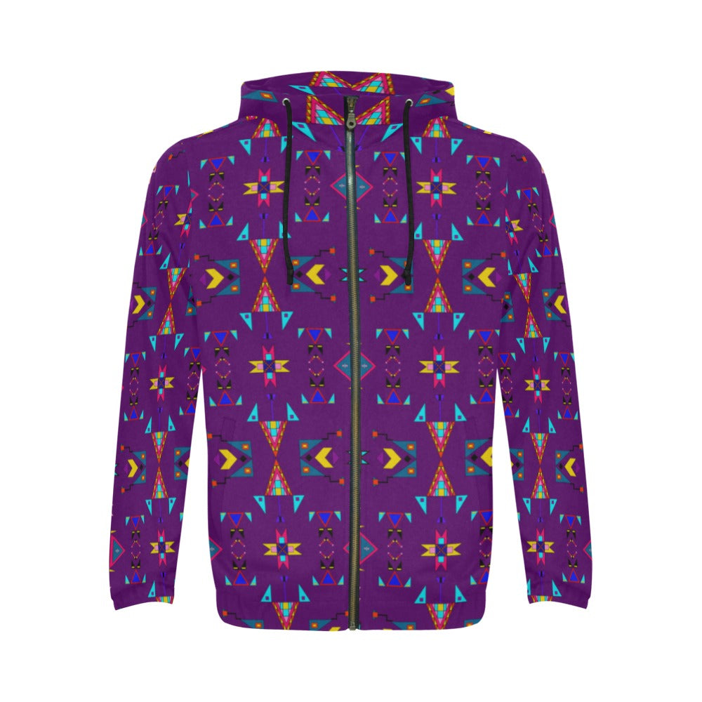 Enemy Territory Berry Men's Zipper Hoodie