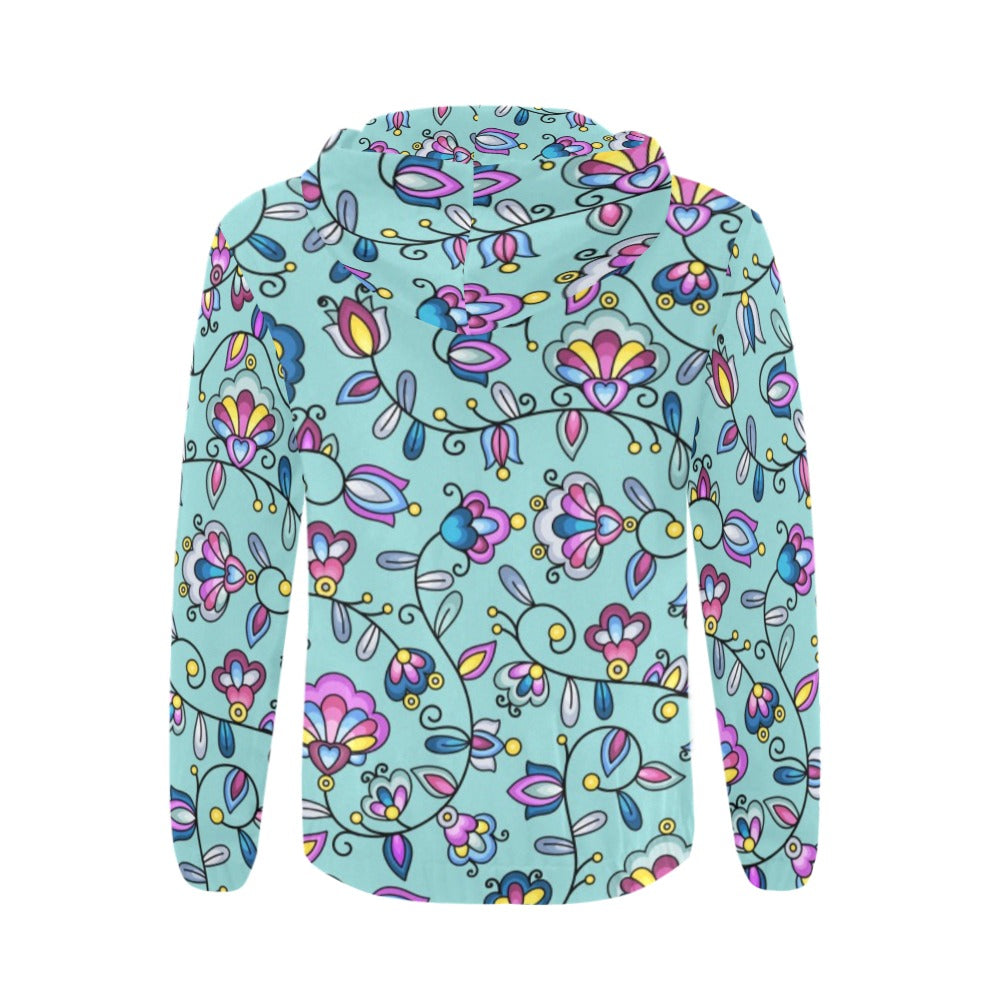 Autumn Bundle Blessing Turquoise Men's Zipper Hoodie