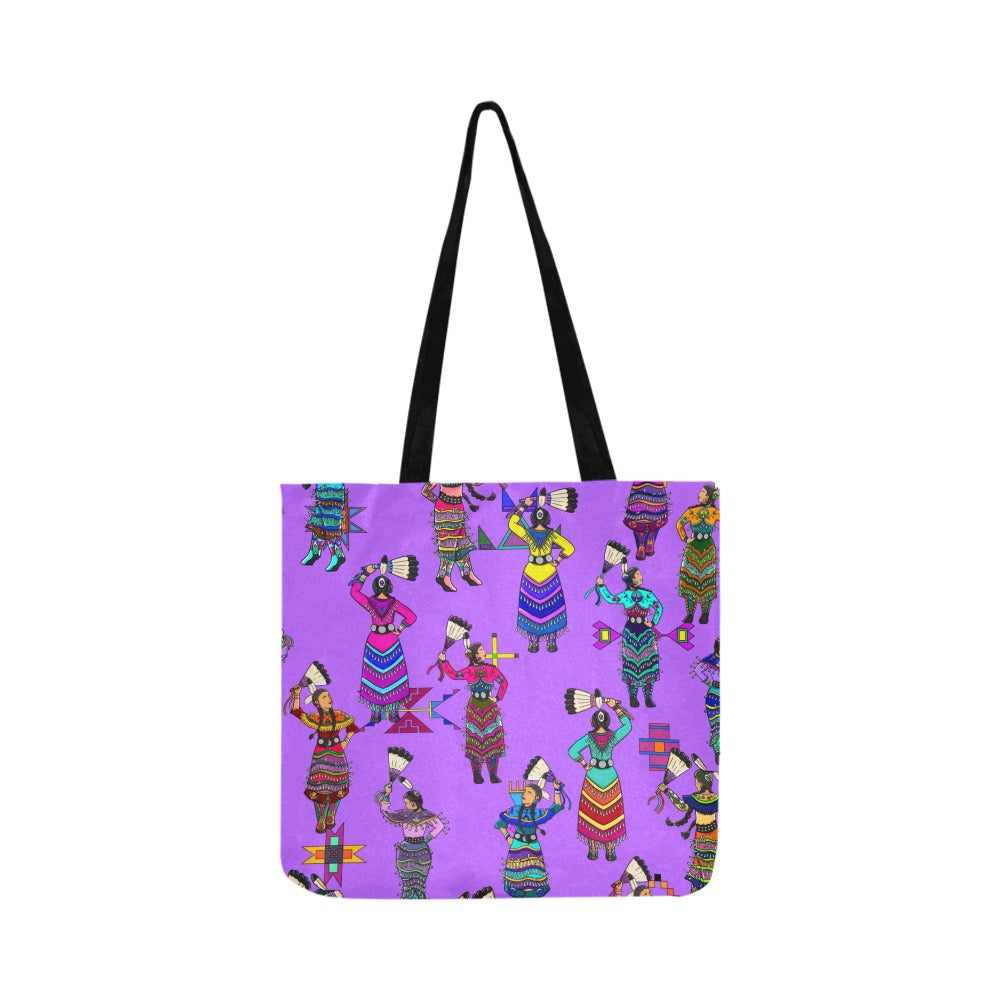 Women's Jingle Dancers Purple Reusable Shopping Bag (Two sides)