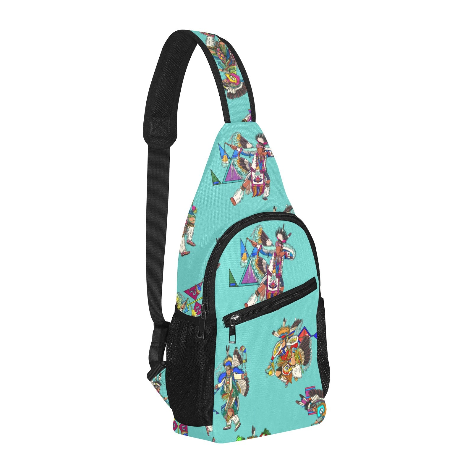 Men's Fancy Dancers Eggshell Blue Chest Bag