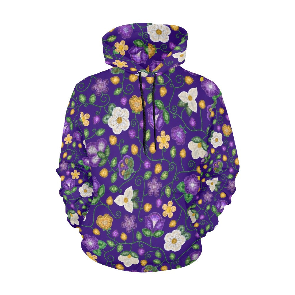 Midnight Moss Bloom Aubergine All Over Print Hoodie for Women (USA Size)