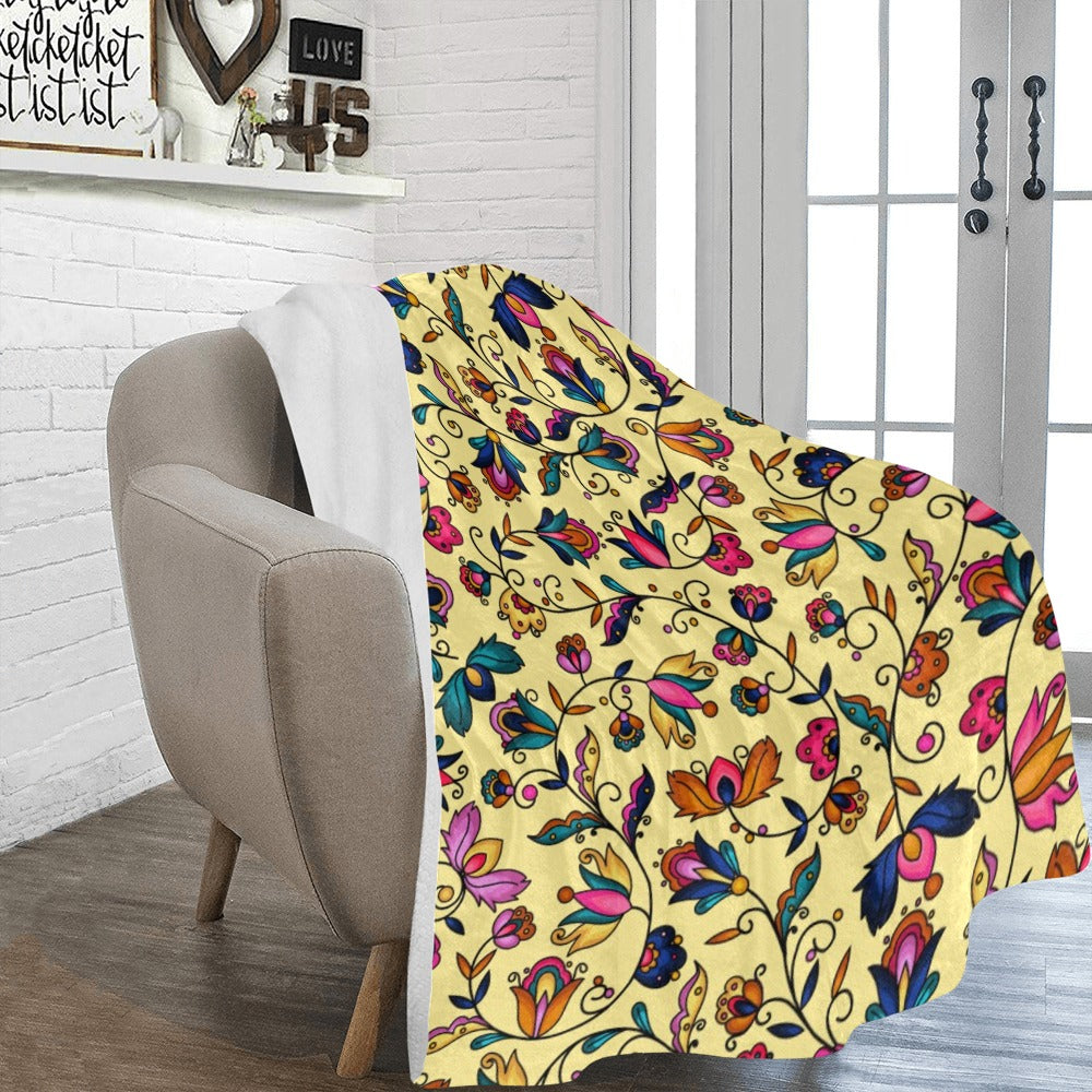 Copper Prairie Petals Yellow Ultra-Soft Micro Fleece Blanket 60"x80"