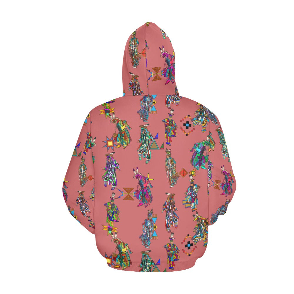 Men's Grass Dancers Terra Cotta Hoodie for Women (USA Size)