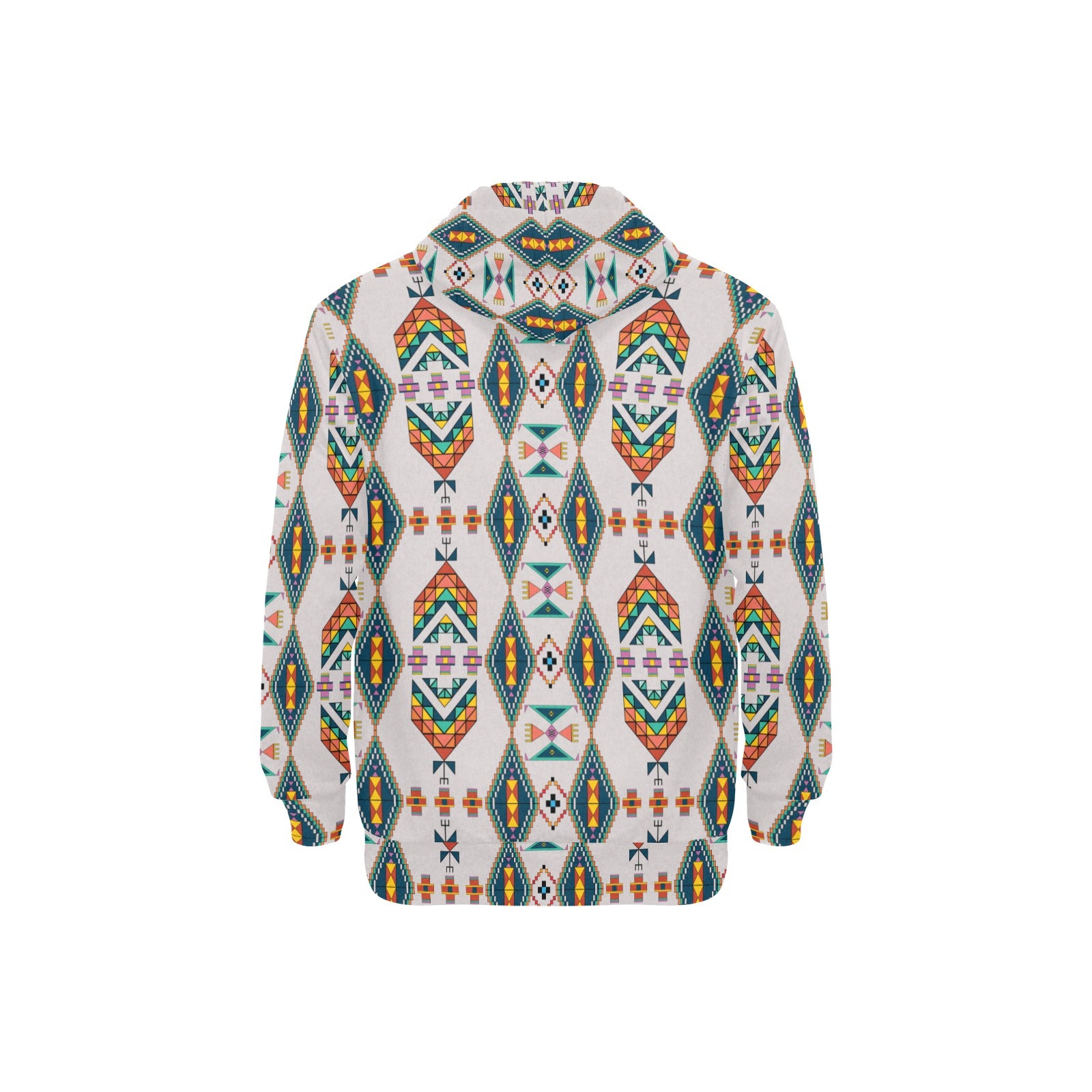Travois Tipi Grey Men's Long Sleeve Fleece Hoodie
