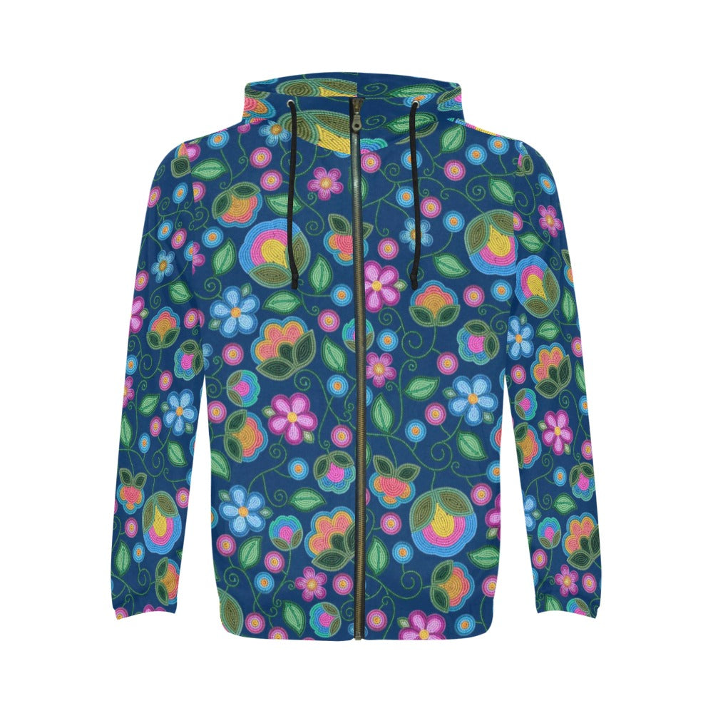 Turquoise Sunbeam Blue Men's Zipper Hoodie