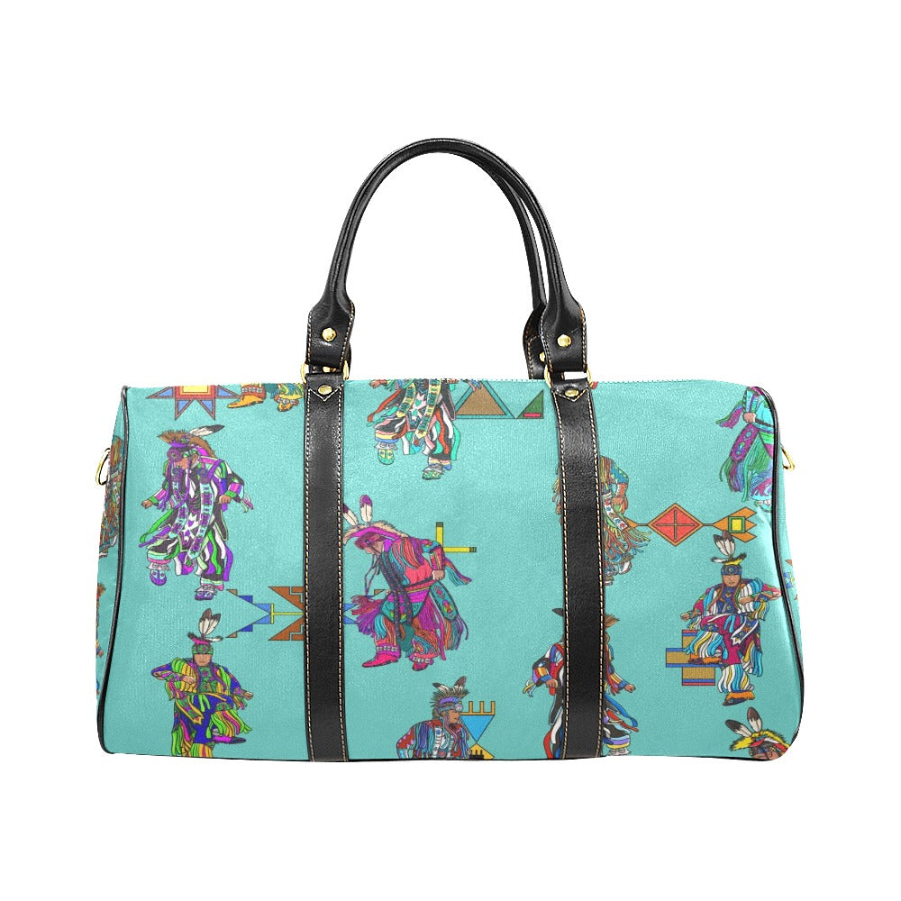 Men's Grass Dancers Eggshell Blue Waterproof Travel Bag/Small