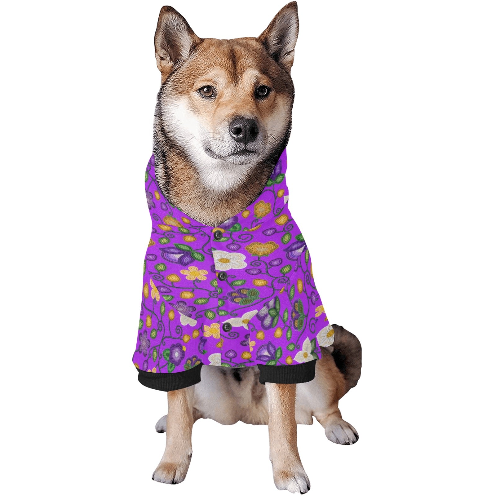 Midnight Moss Bloom Purple Pet Dog Hoodie