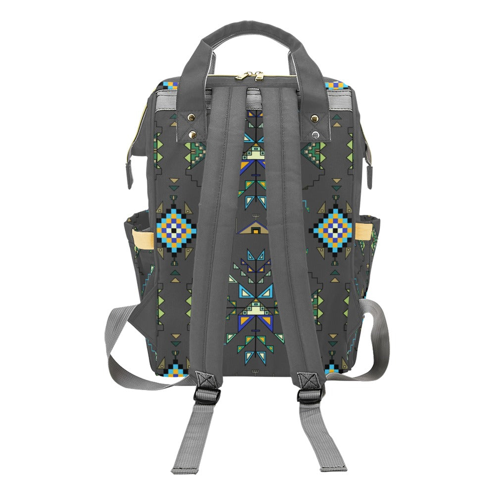 Bear Shield Dark Gray Multi-Function Diaper Backpack/Diaper Bag